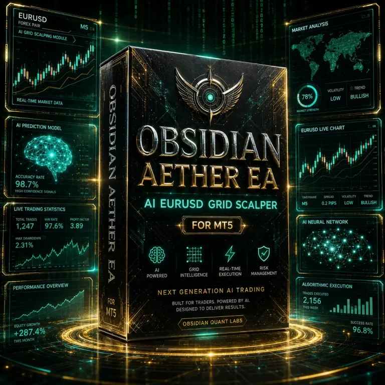 Obsidian Aether EURUSD EA AI Grid Scalper for MT5